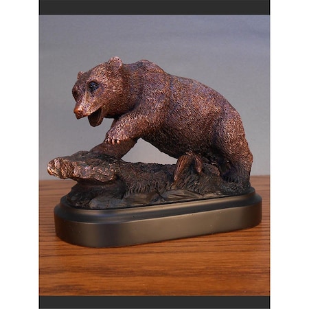 Dwellingdesigns F 5 x 4 in.Treasure of Nature Howling Bronze Bear Statue DW2619796